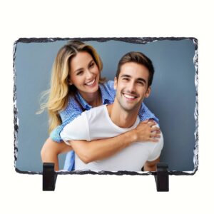 Premium Stone Photo Frame (6×8 inch) – Personalized Sublimation Rock Photo Frame with Stand