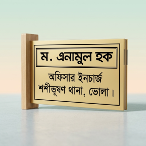 Premium Executive Room Identity Nameplate – Luxury Gold Finish on Wooden Base for Offices & Homes