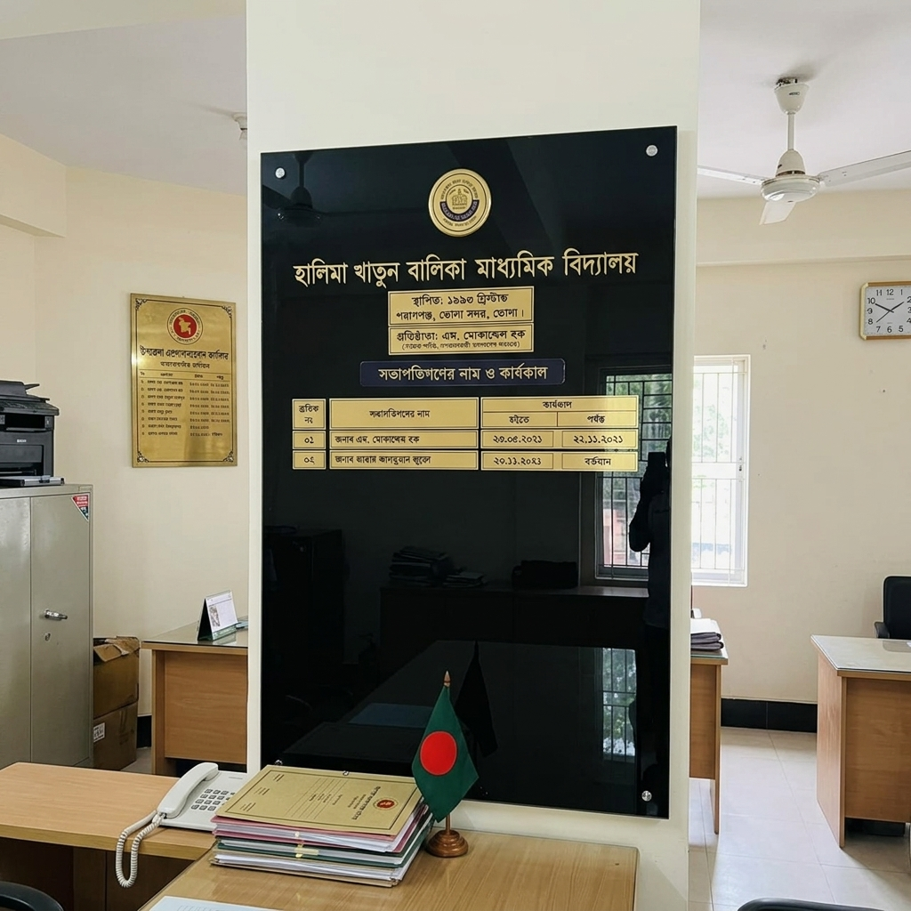 Premium Glossy Black Institutional Honor Board with Gold Embossed Lettering – Custom Successor List for Schools & Offices