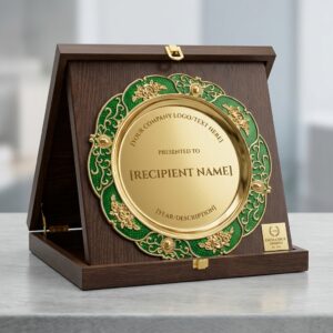 Ornate Green & Gold Plate Crest