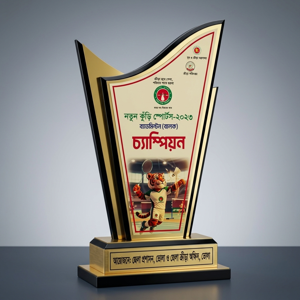 Premium V-Wing Golden Champion Trophy - High-Quality Customizable Sports Award