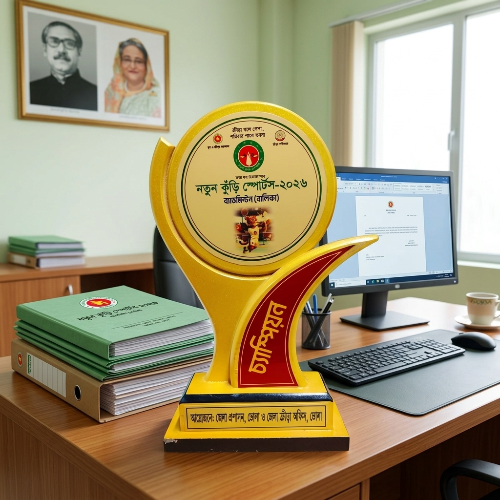 Premium Golden "Champion" Sports Trophy with Customizable Circular Crest