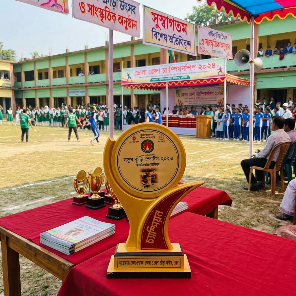 Premium Golden "Champion" Sports Trophy with Customizable Circular Crest