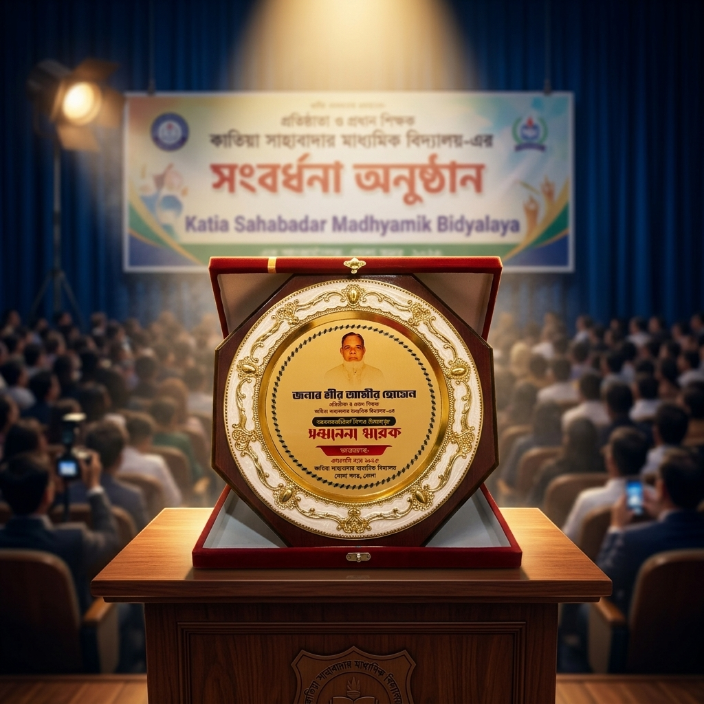 Premium Octagonal Wood-Finish Award Crest with Intricate Gold Border and Luxury Red Velvet Box