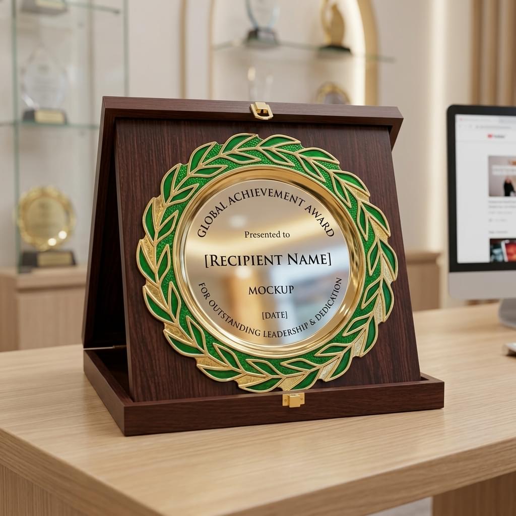 Ornate Green & Gold Plate Crest